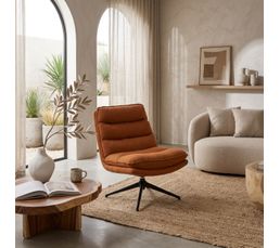 Fauteuil pivotant HARPER tissu terra cotta
